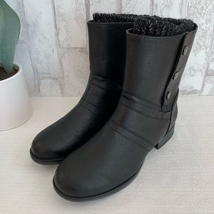 New Vild Diva Black Faux Leather Sweater Fashion Boots Woman’s 7